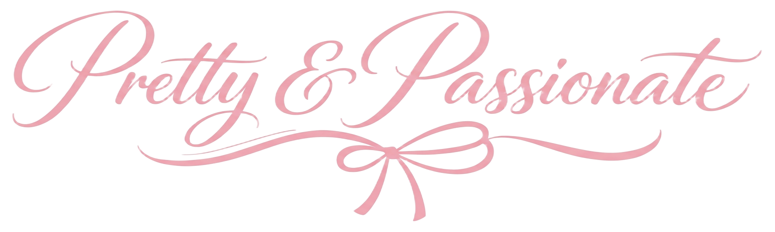 Pretty and Passionate logo — script lettering with a bow